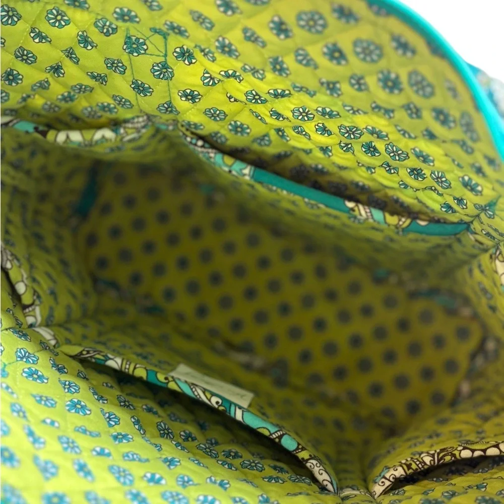 Vera Bradley Betsey Tote Peacock Print Retired 2007 Quilted Shoulder Bag Zip Top - Picture 3 of 5